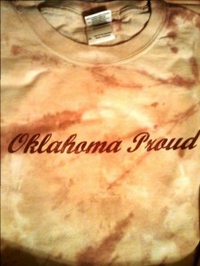 Made with genuine red clay and dye this shirt is a winner for any proud Oklahoman!  